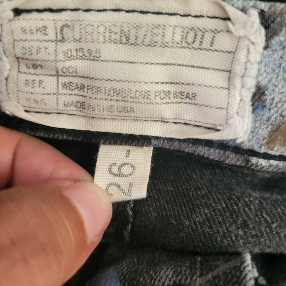 Current/Elliot The Stiletto Black Wild Flower Jean Size 26 - Picture 4 of 9